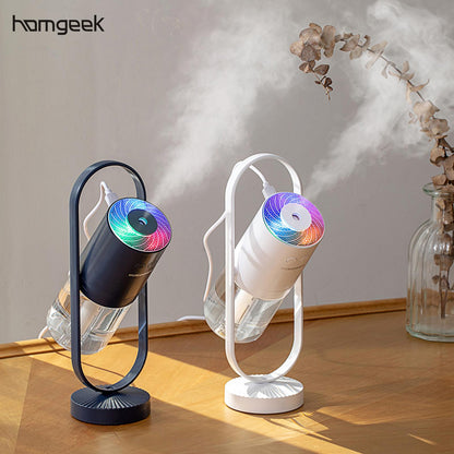 Portable USB Rechargeable Humidifier with 360-Degree Rotation, Shadow Projection, and Atomization for Moisturizing Air in Cars and Small Spaces