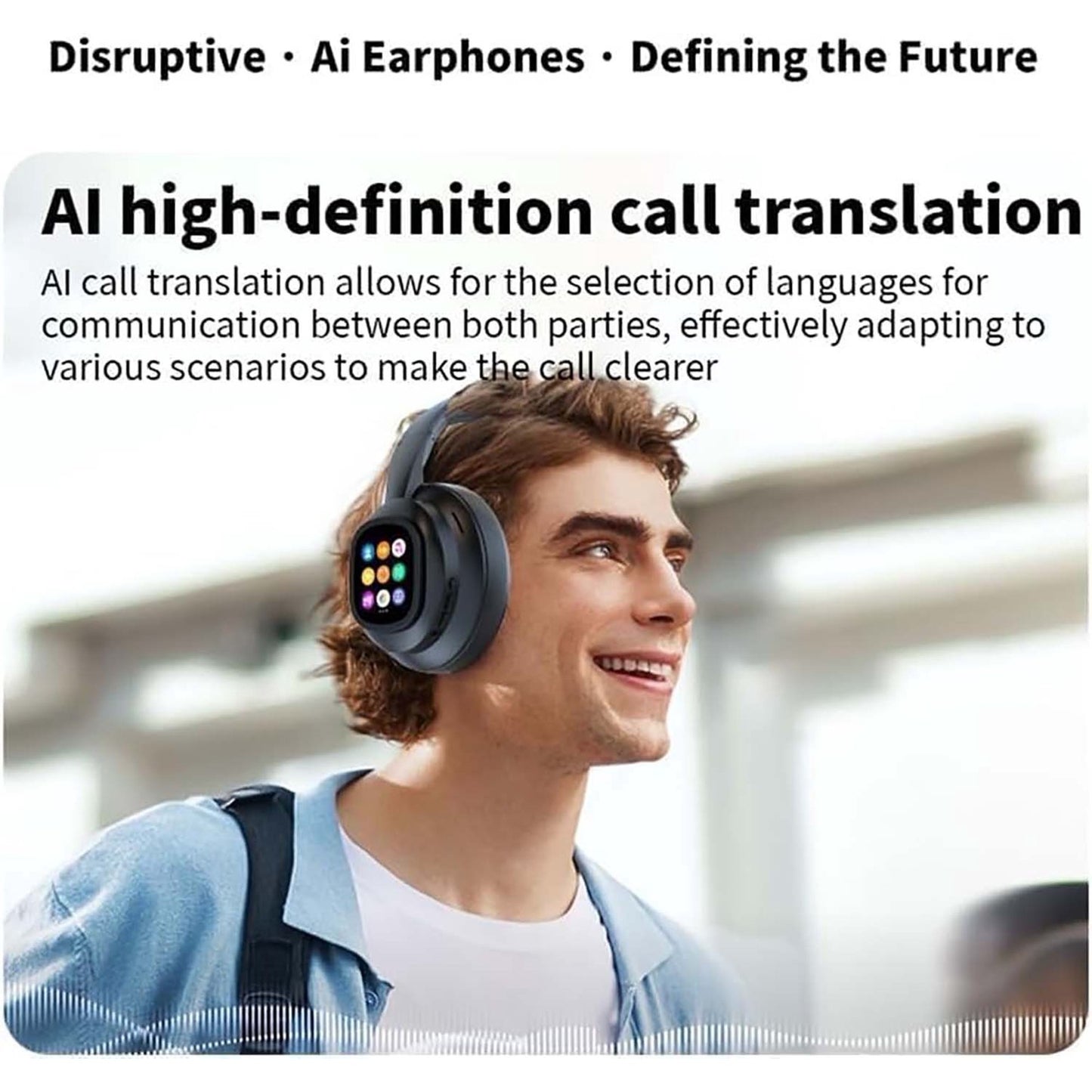 X1Pro AI Translation Bluetooth Headset - 115 Languages with LCD Touchscreen & ANC