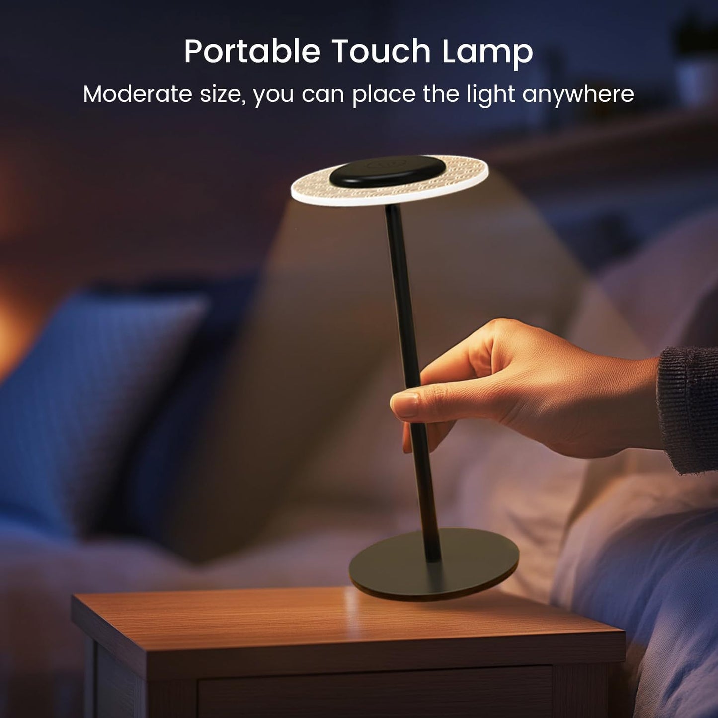 Modern Minimalist Bedroom Bedside Decorative Table Lamp, Light Luxury And High-End Feel, Rechargeable Living Room Side Cabinet Touch-Sensitive Atmosphere Table Lamp