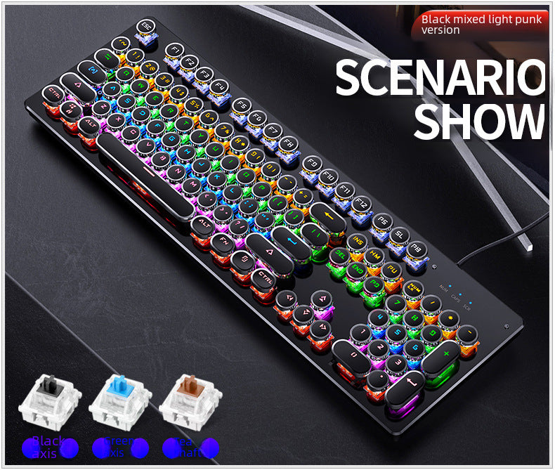 Mechanical Gaming Keyboard - E-Sports RGB Keyboard with Detachable Cable