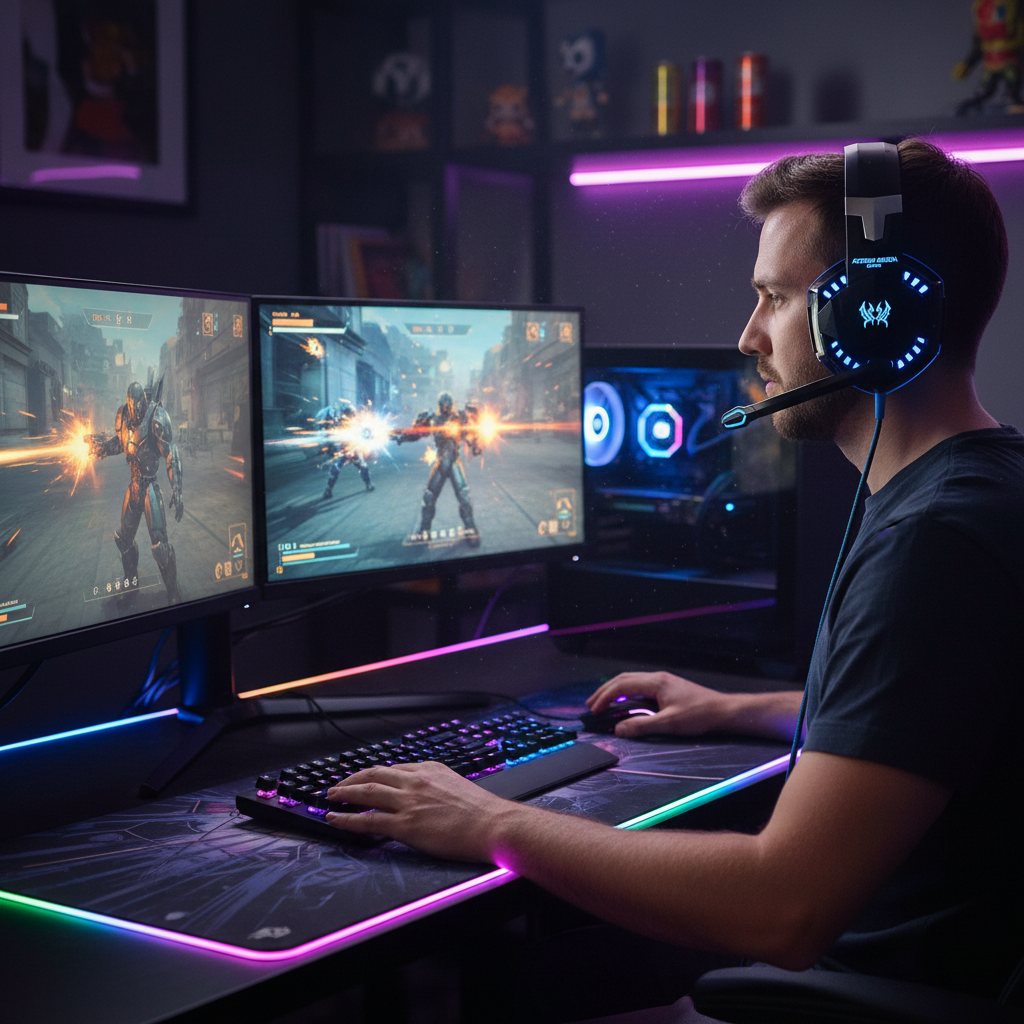 Gamer wearing G2000 headset