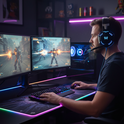 Gamer wearing G2000 headset