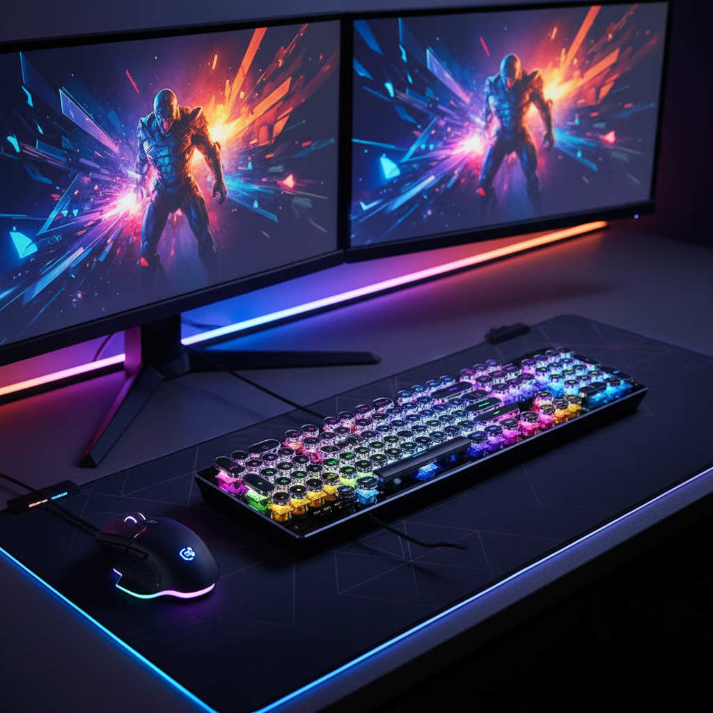 Mechanical keyboard gaming setup