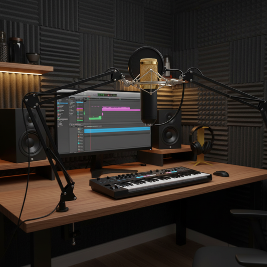 Microphone in recording studio