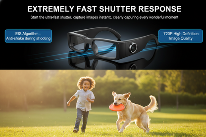 AI Smart Glasses - 720P Camera & Video Recording with Photo Recognition, Bluetooth Calls & Music